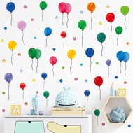 Colorful Balloon Wall Sticker Watercolor Polka Dots Decals DIY PVC Self Adhesive Vinyl Murals Nurser