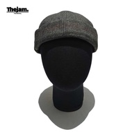 Thejam. Herringbone Tartan Wool Hatmiki | Docker Hat | Skullcap