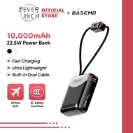 Basemo DX03 22.5W Mini Power Bank 10000mAh with Built-in Cable – Ultra Lightweight 170.5g Fast Charg