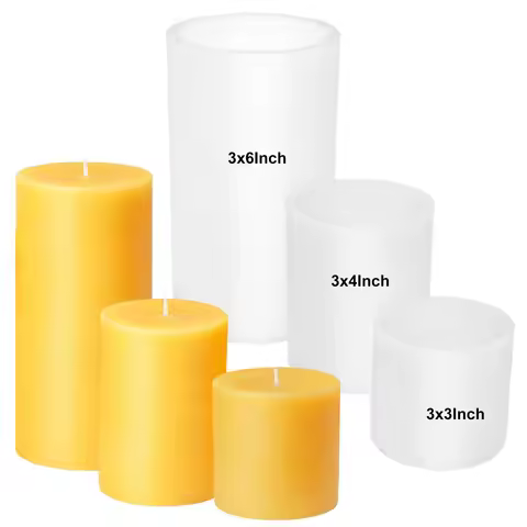 Large Cylinder Mold for Candle Making,3Pcs Pillar Silicone Candle Mold, 3x3Inch 3x4Inch 3x6Inch Larg