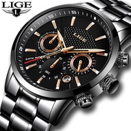 Lige Men's Sports Quartz Watch Waterproof Multifunctional Watch
