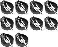 uxcell 10 Pcs CR2450 Horizontal Coin Button Battery Holder Black Container Case