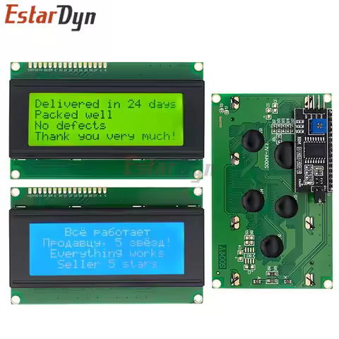 Estardyn LCD2004+I2C LCD2004 20x4 2004A Blue Green Screen Character LCD IIC Serial Interface Adapter