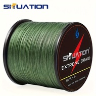 SIIUATION 500m/1640ft Super Strong Fishing Line - 4-Strand Multifilament PE Braided Anti-Abrasion Li