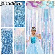 YUMEIREN Foil Curtain, Iridescent Foil Glitter Colored Golden Party Backdrop Curtains, Golden Rain C