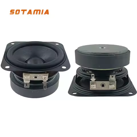 SOTAMIA 2PCS 2.5 Inch Subwoofer 4 Ohm 20W Rubber Edge 70mm External Magnetic Paper Diaphragm Subwoof