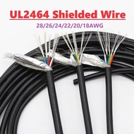 10Meters UL2464 Shielded Wire RVVP 24AWG 22AWG 20AWG 18AWG  Black Channel Audio Line 2 3 4 5 6 8 Cor