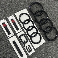 AUDI Q3 2013-2022 4Ring logo ABS Black Car Hood Front Grill Emblem Rear Trunk Badge Sticker  Q3 Stic