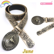 JUNE1 Bohemian Style Belt, Hip Hop Harajuku Leather Embossed Belt, Women Man Y2K Punk Rock Waistband