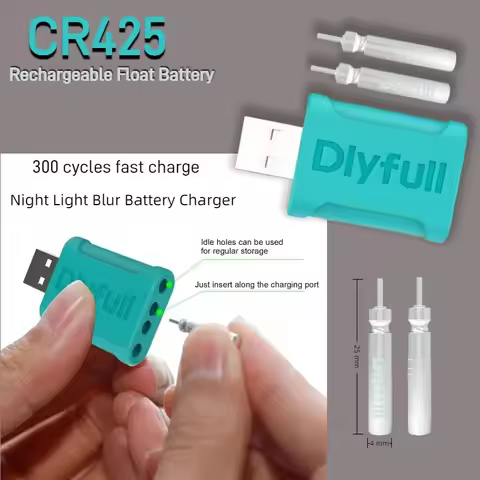 Luminous Float CR425 Rechargeable Battery Set Fishing USB Charger Set LIR425 Electronic Float Night 