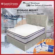 3336 Bed Frame | Frame + 10" Mattress Bundle Package | Single/Super Single/Queen/King Storage Bed | Divan Bed