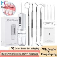 Portable Oral Irrigator Dental Irrigator Water Jet Flosser USB Rechargeable Water Flosser 4 Jet Tip 