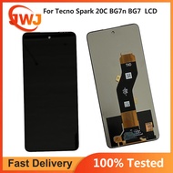 LCD ทดสอบแล้วสำหรับ Tecno Spark 20C ชิ้นส่วนจอสัมผัสแอลซีดีของเครื่องแปลงดิจิทัลสำหรับ Tecno Spark B