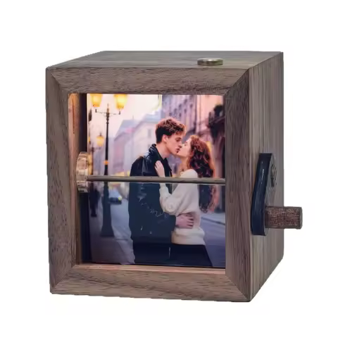 Hand Cranked Flip Book Photo Machine | 8/16 Pictures Dynamic Glowing Photo Album Creative Gift for V