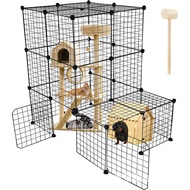 HY-16 Cat Dog Cage Indoor Home Kennel Pet Cat Dog Playpen Fence Dog Cage Made by Steel Wire Dog Cage RemovableDIYCombina
