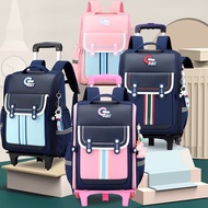 Trolley School Bag With 6 Wheels Kids Trolley Bag Primary School Bag Trolley Beg Sekolah Large capac
