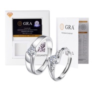 LOVETIA Cincin pasangan Moissanite Cincin pernikahan perhiasan 0.5CT S925 hadiah mewah ringan XJZ095
