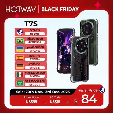 [World Premiere] HOTWAV T7S Ultra Thin Rugged Smartphone 6.52'' HD+ 4GB RAM 128GB ROM MobilePhone 62