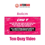 COMBO STAMPS ATTENTION TO RECORDING VINH LIEN BREAKED VIDEO IN PINK SIZE 8X4CM