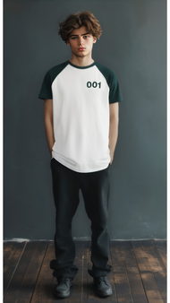 ⚡ส่งไว⚡ [งานสกรีน] เสื้อยืด Squid Game ซีซั่น 2 – หมายเลข 456 และ 001 เสื้อคอสเพลย์เด็กและผู้ใหญ่ แข