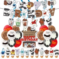 We Bears Birthday Party Decoration Bears Party Supplies Include HAPPY BIRTHDAY Banner Balloons Cake