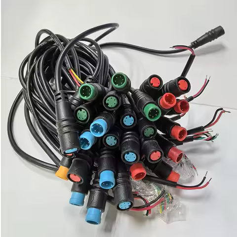 20cm 1m m7 2 3 4 5 6 Pin 7mm 1 male to female male plug cable Connector Waterproof Sensor E-bike Ele