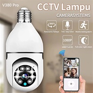 CCTV Lampu V380 Pro 8 MP Kamera HD CCTV Wifi Lampu CCTV Waterproof Kamera 360 PTZ Infrared & Memory 