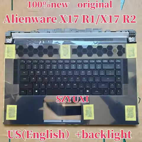 100%New US English For Dell Alienware X17 R1 R2 laptop keyboard Palmrest Assembly TOP cover C case b
