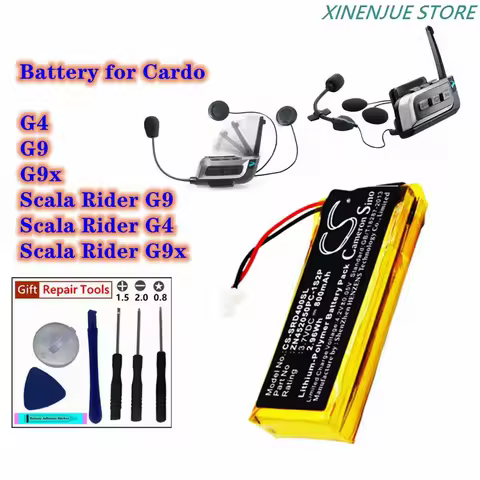 Wireless Headset Battery 3.7V/800mAh BAT00002,BAT00004,WW452050-2P,ZN452050PC-1S2P for Cardo Scala R