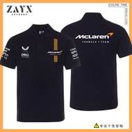 F1 McLaren Racing Team Polo Collar Shirt Men's Car Fans New Cotton Short sleeved T-shirt Casual