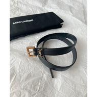 Ready Stock Saint Laurent Saint Laurent YSL Belt Distressed Vintage Gold Buckle Cowhide Belt Women 2