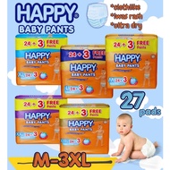 HAPPY BABY PANTS DIAPER by 24+3FREE (Medium - 3XL)