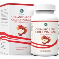 Organic Apple Cider Vinegar Pills (1500mg) 120 Vegetarian Capsules - Vegan - with Cayenne Pepper - Natural Dietary Supplement - Manage Digestive Health &amp; Cholesterol