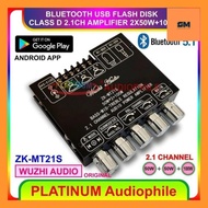 Samax^ Bluetooth 5.1 Amplifier Class D Hifi Stereo Amplifier 2.1 Ch 2X 50W + 100W Original Zk-Mt21S