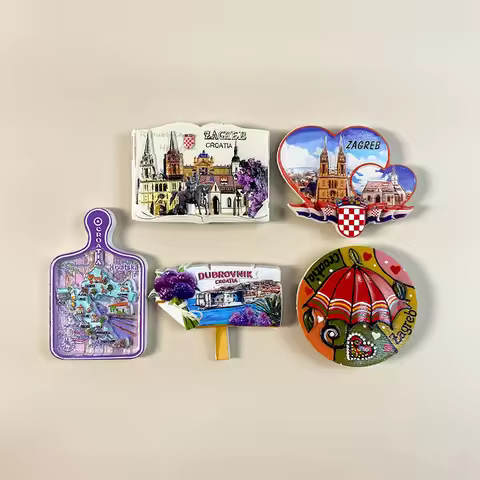 Croatia Zagreb Tourist Souvenirs Creative 3D Fridge Magnet for Room Home Decorations Accompanying Gi