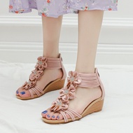 Sandals women bohemian ethnic style elegant flower Wedge shoes office shopping dating daily matching
