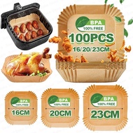 16/20/23CM Square Air Fryer Parchment Paper Liners Non-Stick Baking Tray for 3-10 QT