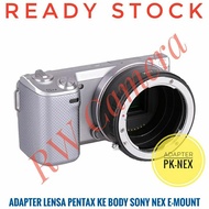 SONY PK-NEX Lens Pentax to body Lens Adapter Nex Alpha A6000sony Asahi Converter seriesA7