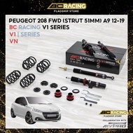 BC Racing V1 Series High Low Soft Hard Adjustable Absorber for Peugeot 208 FWD STRUT (51mm) A9 12-19