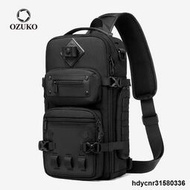 Ozuko 大容量防水男士胸包戶外運動戰術側背包 登山背包 單肩包 登山包 電腦後背包 戰術背包 運動背包