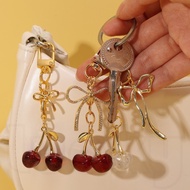 Alloy Cherry Keychain - Metal Bownot Key Decoration - Backpack Pendant - Bag Decorative Accessories 