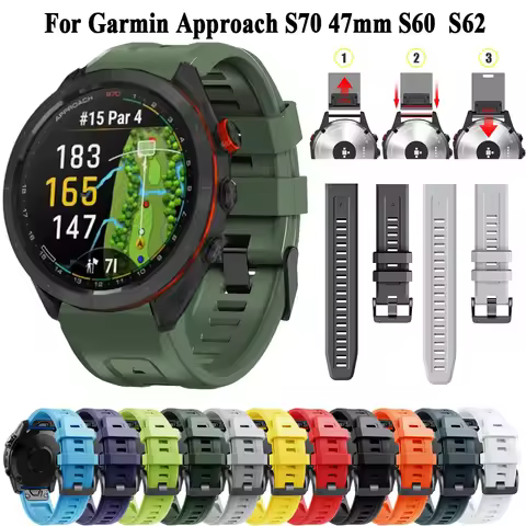 QuickFit 22mm Straps For Garmin Approach S70 47mm S60 S62 Epix Pro Watch Band Silicone Bracelet For 