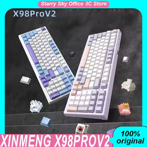 Xinmeng X98prov2 Mechanical Keyboard Wireless 5000mah Long Battery Life Hot Plug Rgb Customized Gami