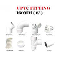 UPVC Pipe Fittings White 160mm 6" UPVC Pipe Connector UPVC Elbow 160mm 6" UPVC Tee UPVC End Cap