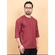 KURTA PETAK 2026 KURTA LELAKI TELUK BELANGA TRADITIONAL LENGAN TIGA SUKU MATERIAL GERMANY COTTON