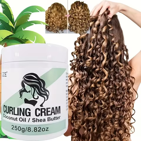 GZE Coconut Curl Defining Cream Defined Bouncy Curls and Frizz-Free Curls Waves- Curl Definition and