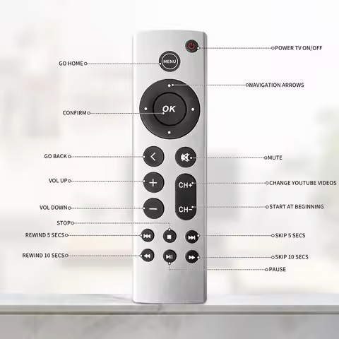 Universal Replacement Remote Fit For Apple TV Remote Control 4K/ HD A2169 A1842 A1625 A1427 Without 