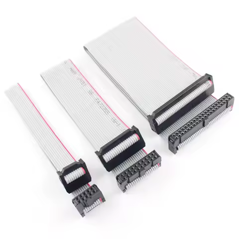 2pcs 2.54mm Pitch FC 6/8/10/12/14/16/18/20/24/26/30/34/40/50/60/64 Pin Gray Flat Ribbon Data Cable 1