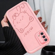 Casing hp for OPPO A74 A95 F19 F19s Reno 6 Lite Case cat line wink Kasing silicone Cesing Softcase t