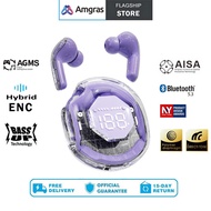 Amgras Future Ⅷ Ultra Transparent Earphone Bluetooth Earbud Gaming LED digital display Sport TWS Ear